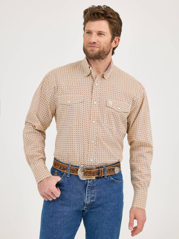 Wrangler Men George Strait Troubadour Snap Shirt - Broken horn