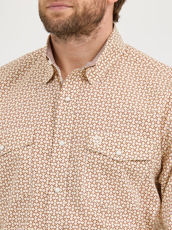 Wrangler Men George Strait Troubadour Snap Shirt - Broken horn