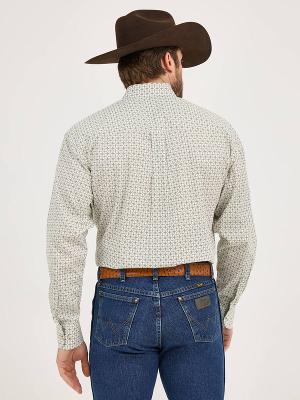 Wrangler Men George Strait Troubadour Snap Shirt - Broken horn