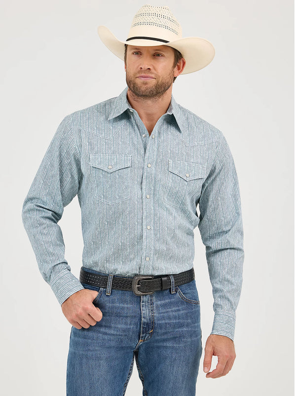 Wrangler Men's 20X Competition Advanced Comfort Western Snap - Broken horn