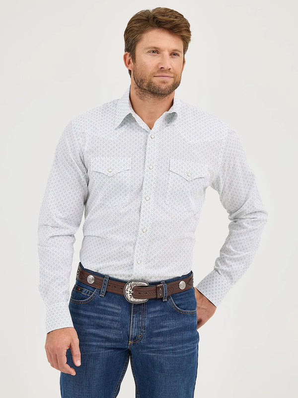 Wrangler Men's 20X Competition Advanced Comfort Western Snap - Broken horn