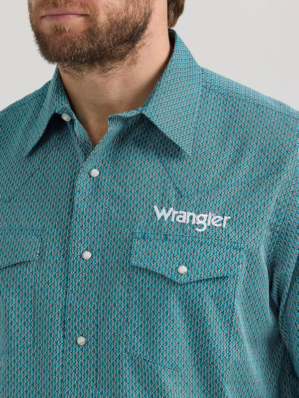 Wrangler Men's Logo Snap Shirt - Broken horn