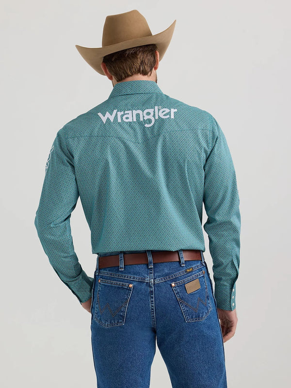 Wrangler Men's Logo Snap Shirt - Broken horn