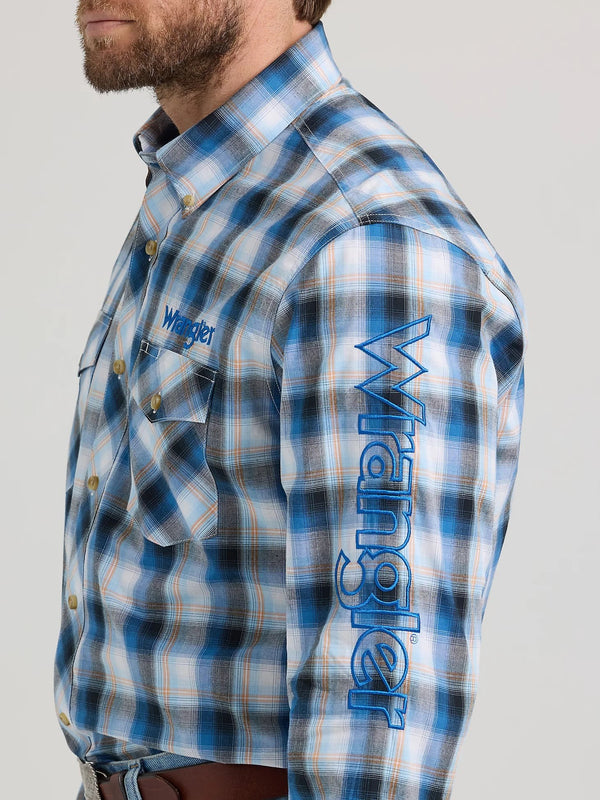 Wrangler Men's Logo Snap Shirt - Broken horn