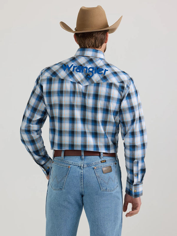 Wrangler Men's Logo Snap Shirt - Broken horn