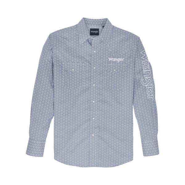 Wrangler Men's Logo Snap Shirt - Broken horn