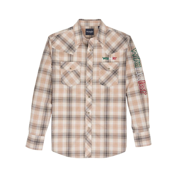 Wrangler Men's Logo Snap Shirt - Broken horn
