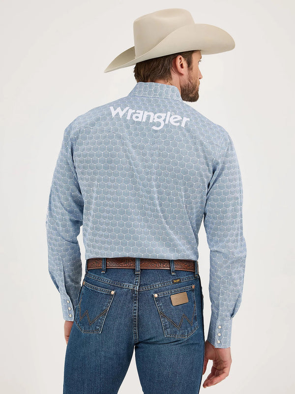 Wrangler Men's Logo Snap Shirt - Broken horn