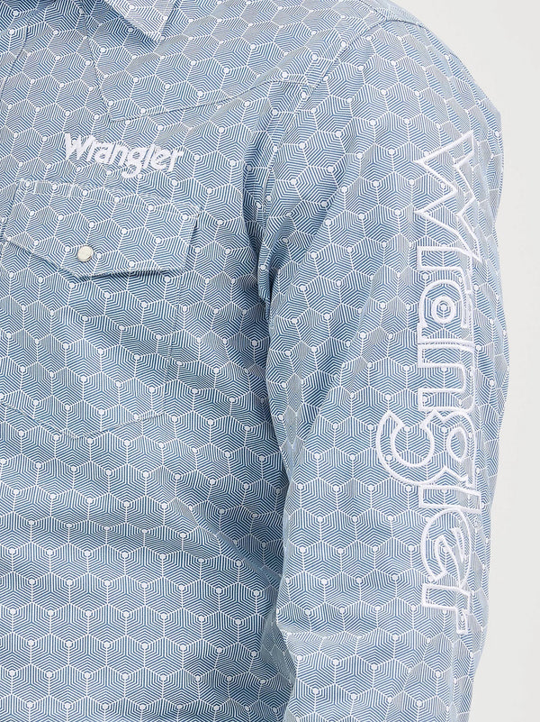 Wrangler Men's Logo Snap Shirt - Broken horn
