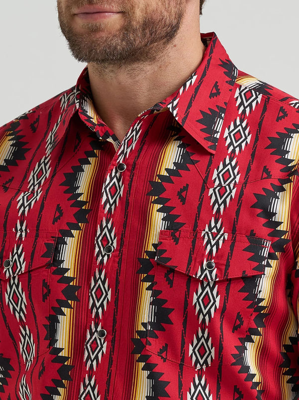 Wrangler Checotah Western Snap Shirt - Broken horn