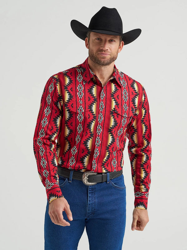 Wrangler Checotah Western Snap Shirt - Broken horn