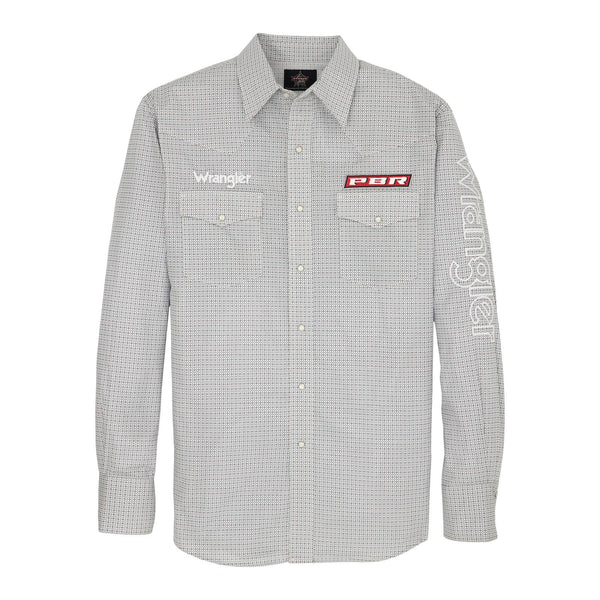 Wrangler Men's PBR Logo Snap Shirt - Broken horn