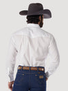 Wrangler Western Snap Solid Broadcloth - White - Broken horn