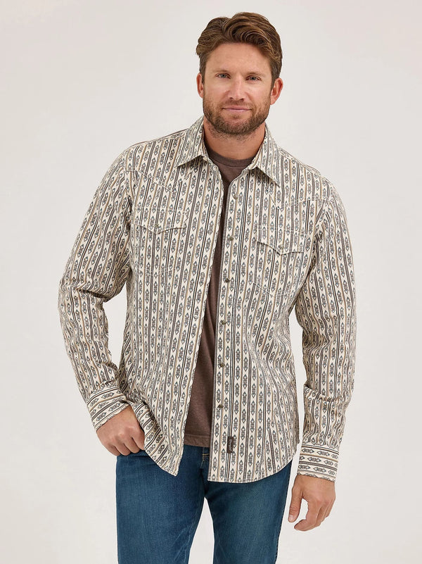 Wrangler Men's Retro Western Snap Shirt - Broken horn
