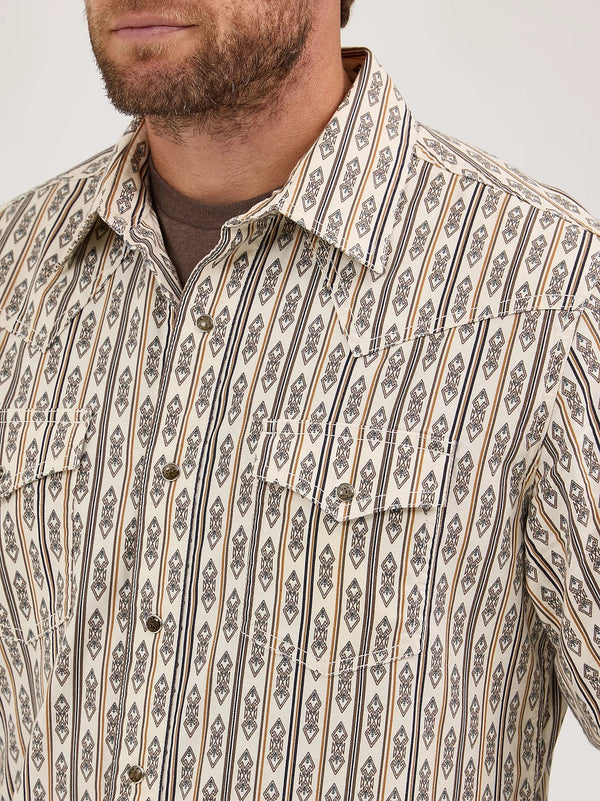 Wrangler Men's Retro Western Snap Shirt - Broken horn