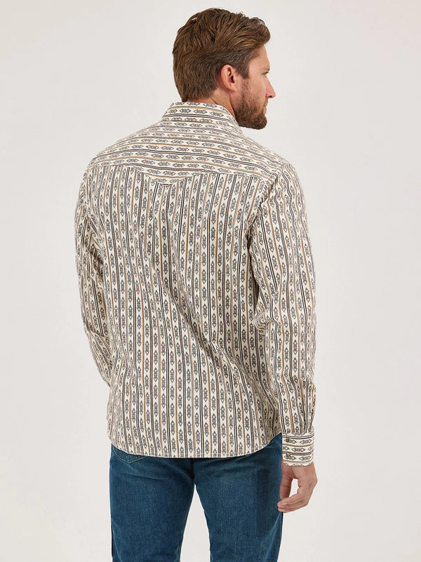 Wrangler Men's Retro Western Snap Shirt - Broken horn
