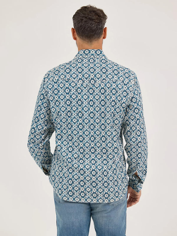 Wrangler Men's Retro Western Snap Shirt - Broken horn