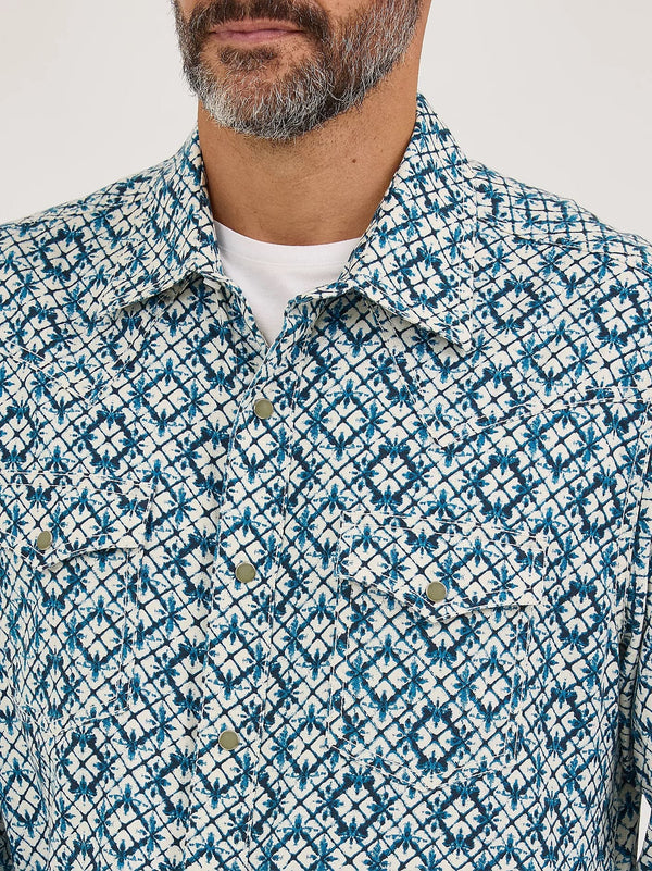 Wrangler Men's Retro Western Snap Shirt - Broken horn