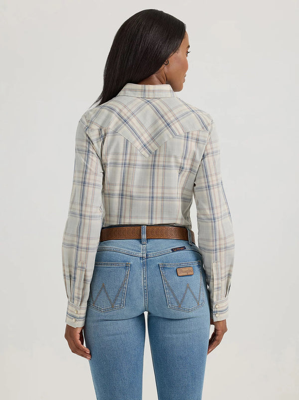 Wrangler Women's Western Snap Top - Broken horn
