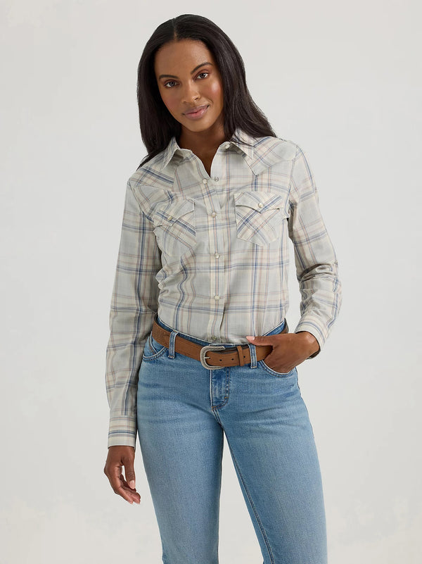 Wrangler Women's Western Snap Top - Broken horn