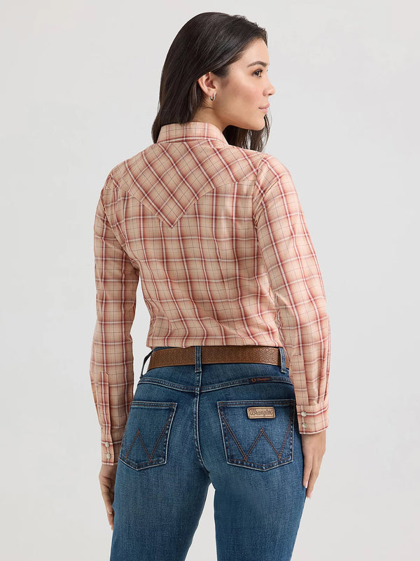 Wrangler Women's Western Snap Top - Broken horn