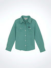 Wrangler Girl's Colorwash Western Snap - Broken horn