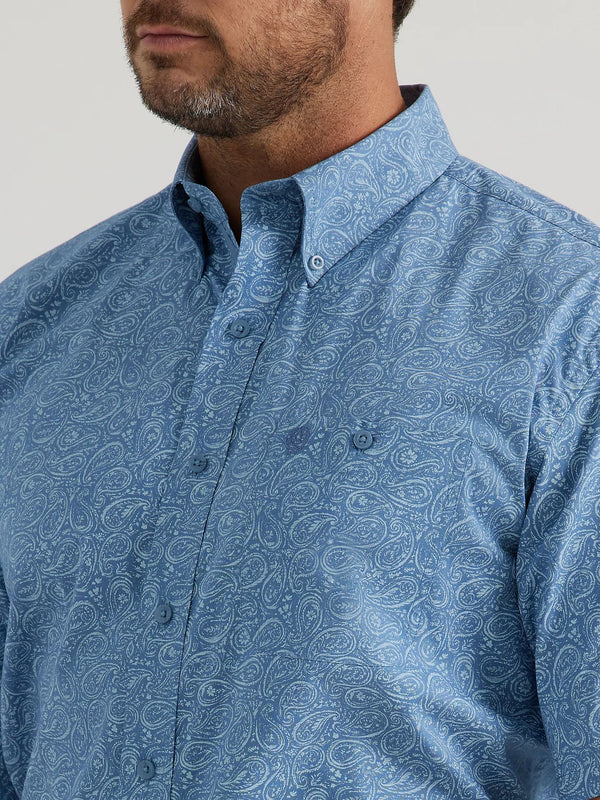 Wrangler Men George Strait Button Down Shirt - Broken horn