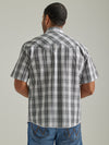 Wrangler Mens Westerm Snap Plaid Shirt - Chess Grey - Broken horn