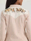 Wrangler Women Horse Yoke Slim Western Snap Shirt - Broken horn