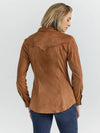 Wrangler Women Suede Rodeo Snap Shirt - Broken horn