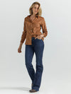 Wrangler Women Suede Rodeo Snap Shirt - Broken horn