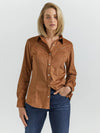 Wrangler Women Suede Rodeo Snap Shirt - Broken horn