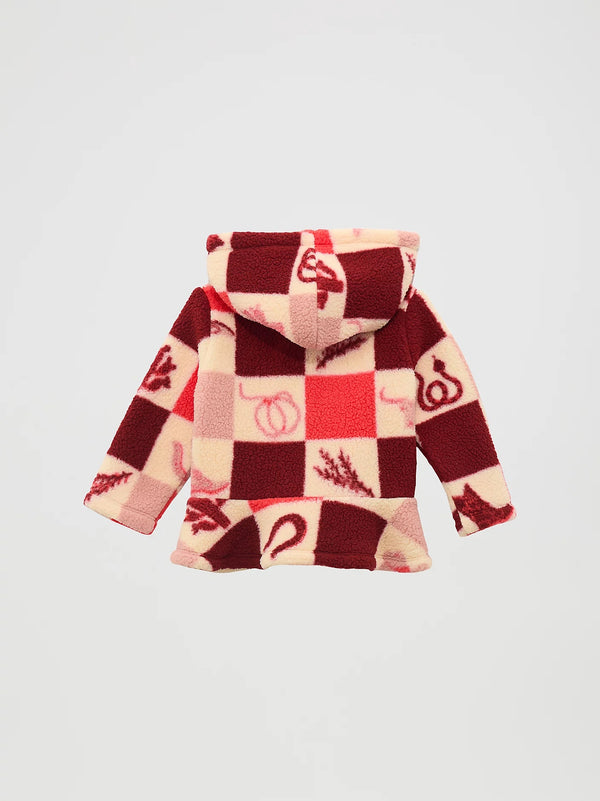 Wrangler Girl's Ruffle Hem Sherpa Zip Jacket - Broken horn