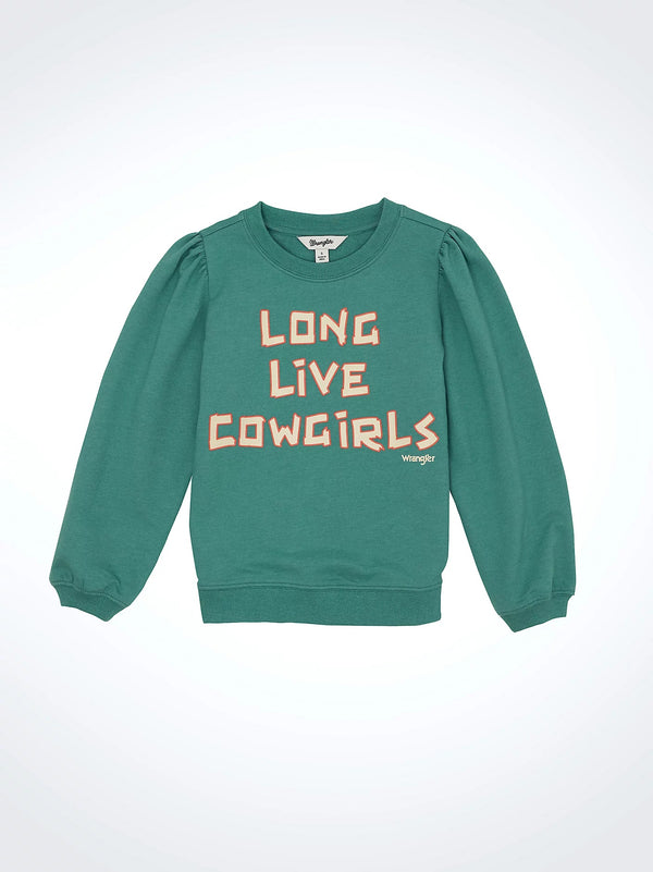 Wrangler Graphic Puff Sleeve Pullover - Broken horn