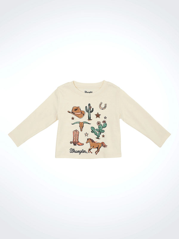 Wrangler Western Graphic Long Sleeve Tee - Broken horn