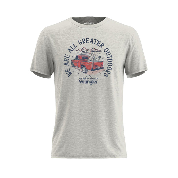 Wrangler Men T-Shirt - Marshmallow Heather - Broken horn