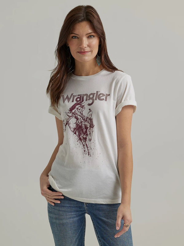 Wrangler Women Cowboy Regular Fit Tee - Broken horn