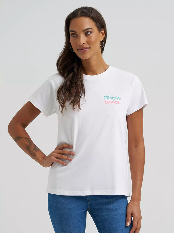 Wrangler Women's Local Ranch Retro Regular Fit Tee - Broken horn