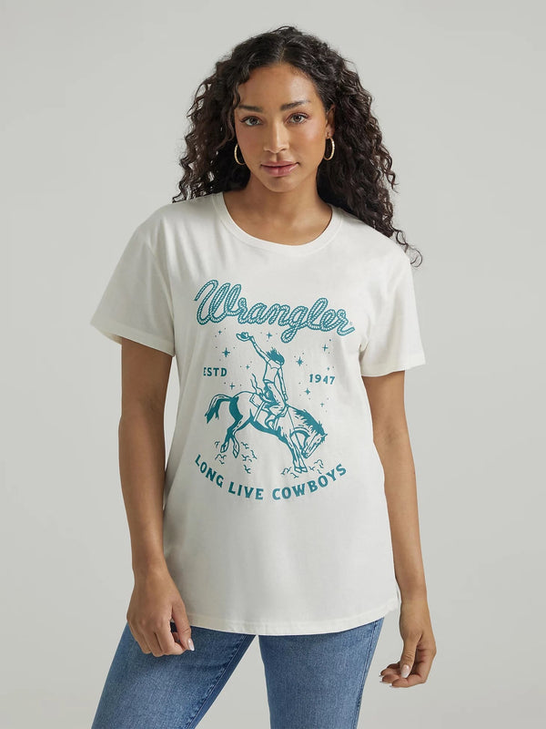 Wrangler Women Western Graphic Boyfriend Tee - Broken horn