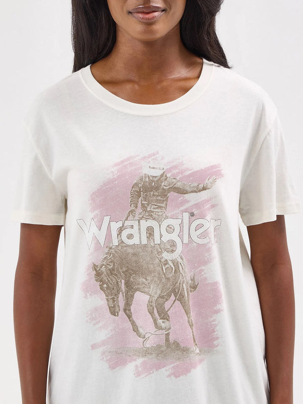 Wrangler Women's Graphic Boyfriend Tee - Broken horn