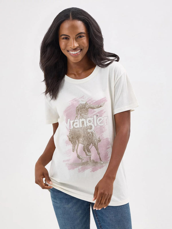 Wrangler Women's Graphic Boyfriend Tee - Broken horn