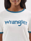 Wrangler Women's Logo Ringer Tee - Broken horn
