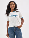 Wrangler Women's Logo Ringer Tee - Broken horn