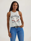 Wrangler Women's Festival Crop Tank - Broken horn
