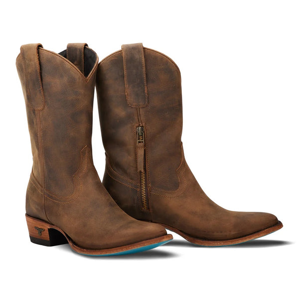 Lane Boots Plain Jane Midi - Burnt Caramel - Broken horn