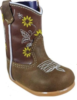 Infant Girl Boot with Sunflowers - Broken horn