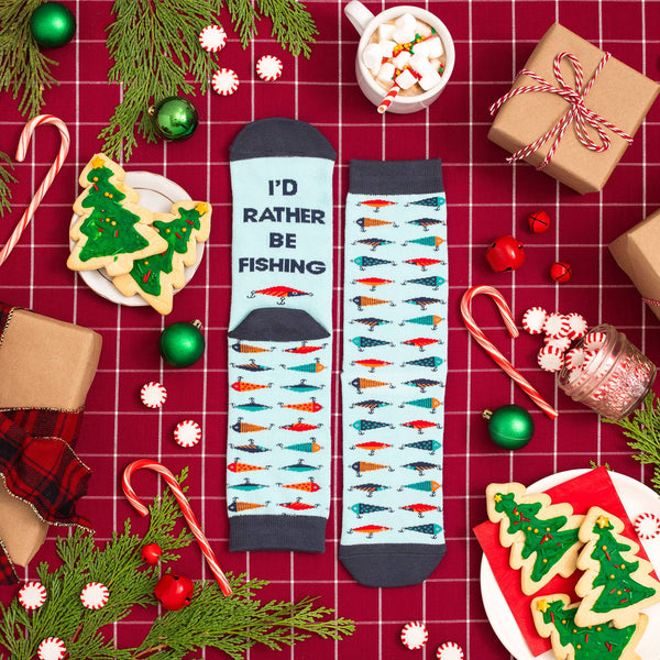I'd Rather Be Fishing Socks - Broken horn