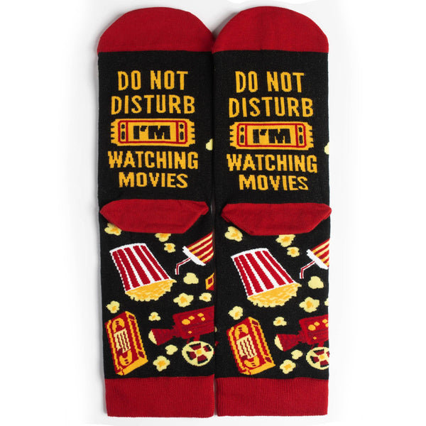 Do Not Disturb, I'm Watching Movies Socks - Broken horn