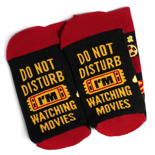 Do Not Disturb, I'm Watching Movies Socks - Broken horn