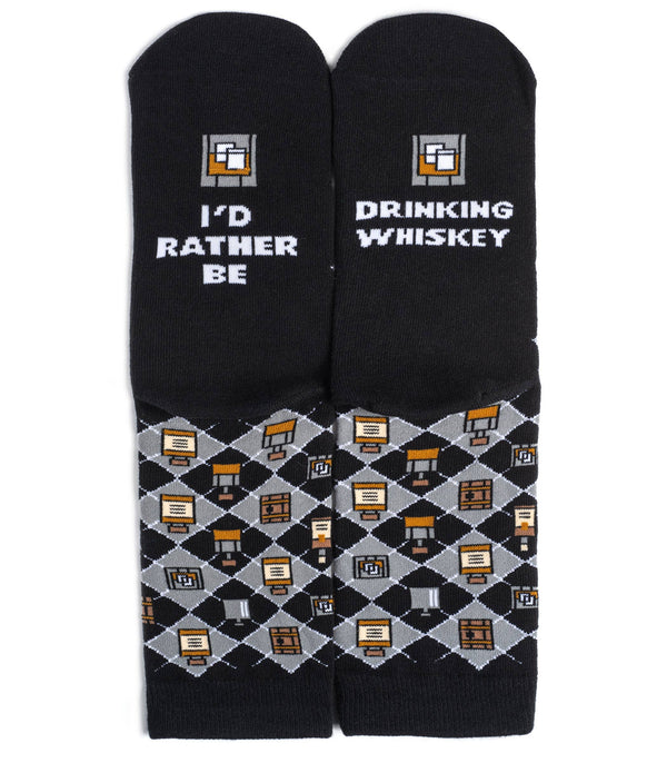 I'd Rather Be Drinking Whiskey Socks - Broken horn